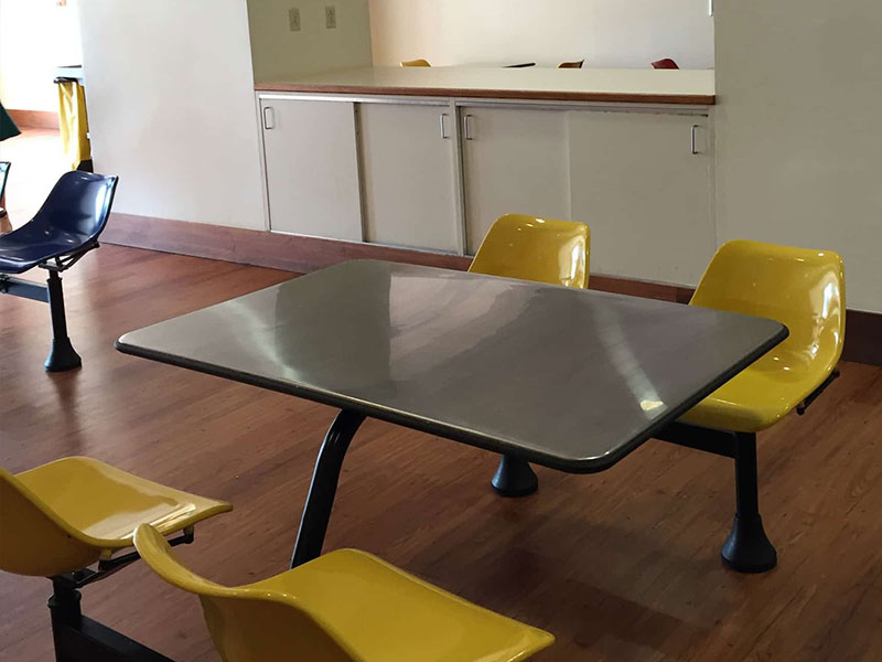 A cafeteria table at Southwood Hospital